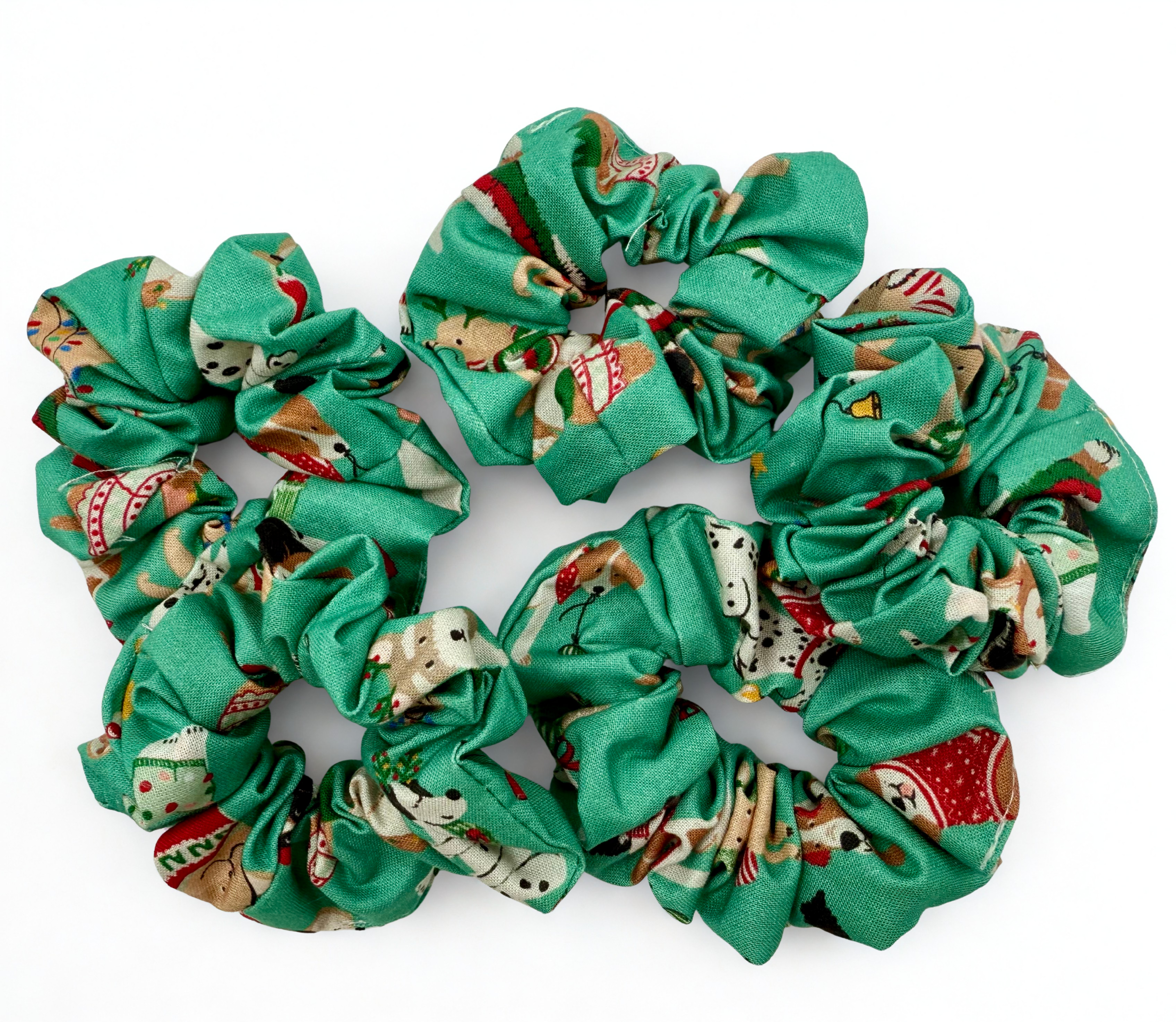Howliday Hounds-Green (Girls Scrunchie)