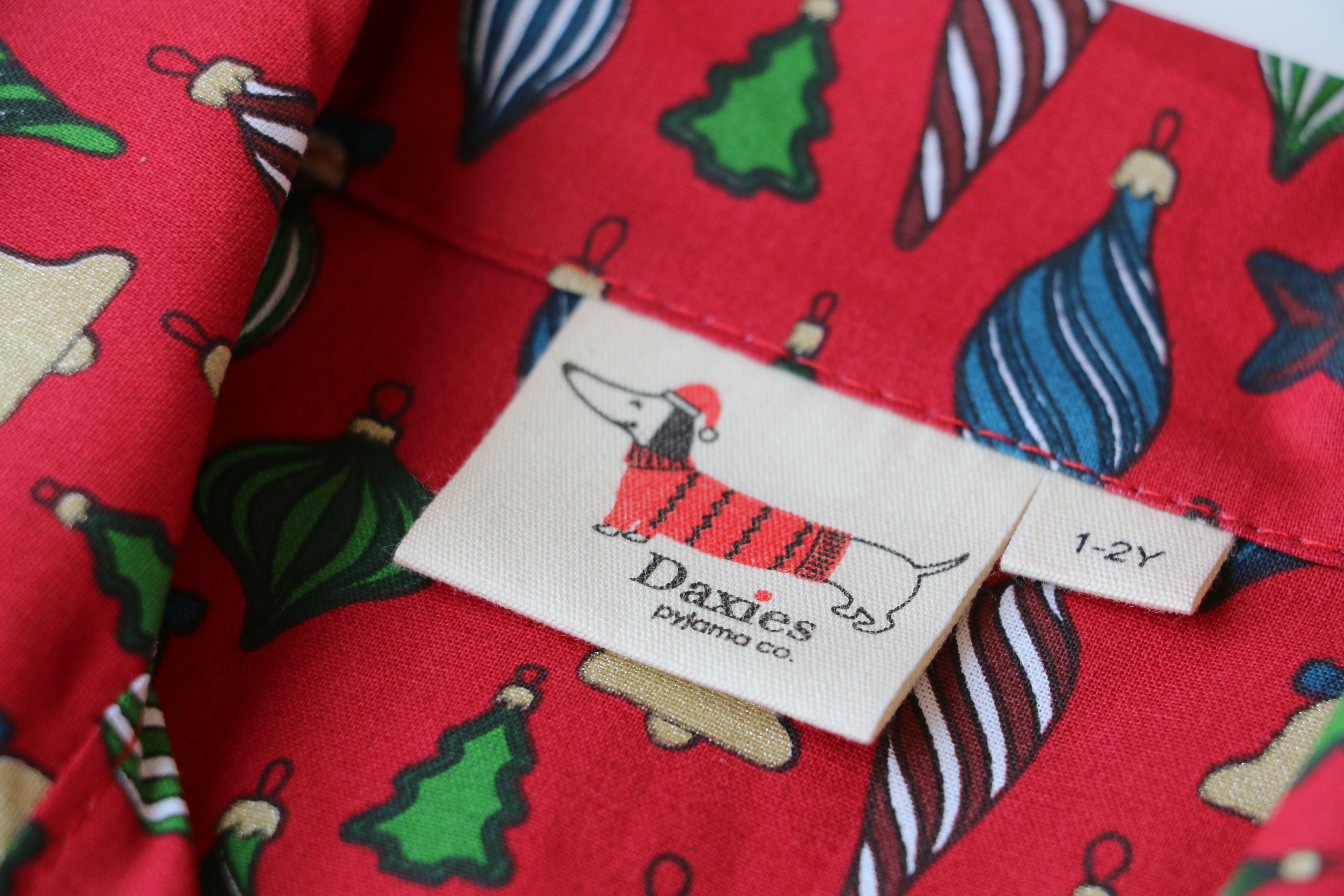 Daxies Girls-Deck The Halls-Christmas Red